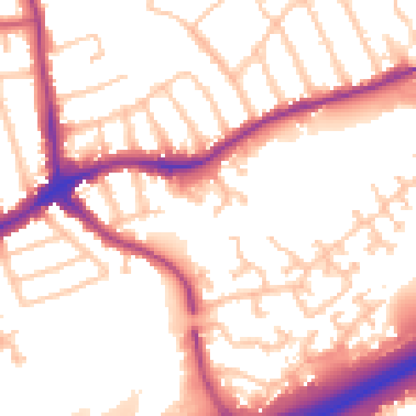 Daytime road noise heatmap for N11 3GR