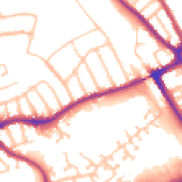 Daytime road noise heatmap for N11 3HF