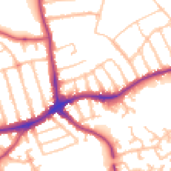 Daytime road noise heatmap for N11 3JJ