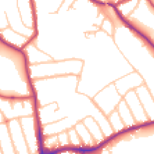 Daytime road noise heatmap for N11 3LD