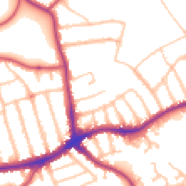 Daytime road noise heatmap for N11 3LR