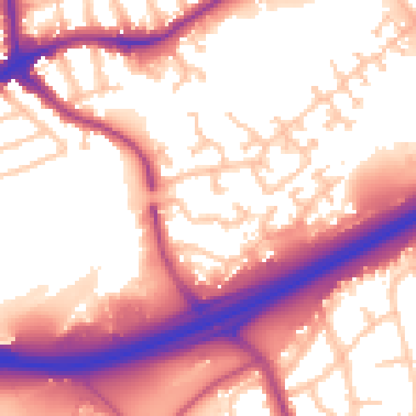 Daytime road noise heatmap for N11 3NE