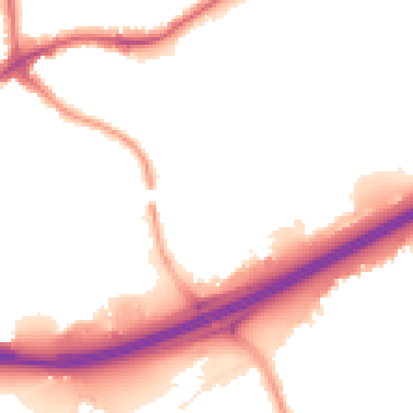 Night-time road noise heatmap for N11 3NE