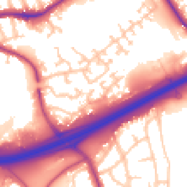 Daytime road noise heatmap for N11 3NP