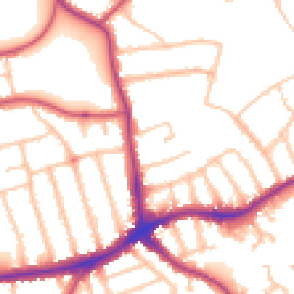 Daytime road noise heatmap for N11 3PG