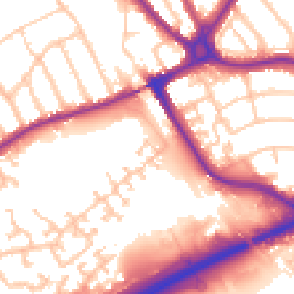 Daytime road noise heatmap for N11 3PR