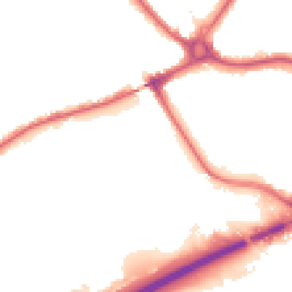 Night-time road noise heatmap for N11 3PR