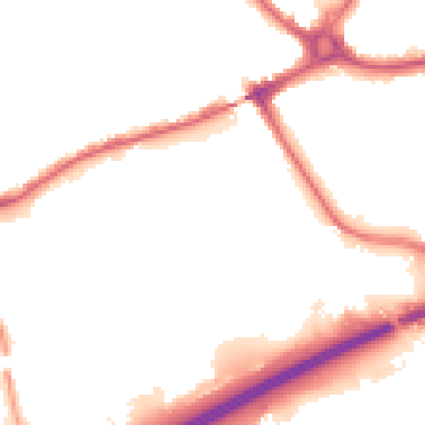 Night-time road noise heatmap for N11 3PS