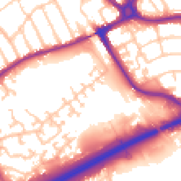 Daytime road noise heatmap for N11 3PY