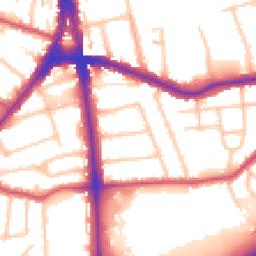 Daytime road noise heatmap for N12 0PH