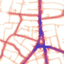 Daytime road noise heatmap for N12 8DH