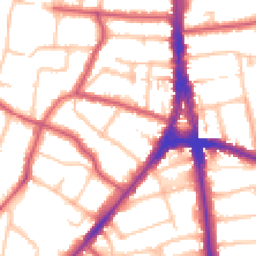 Daytime road noise heatmap for N12 8EE