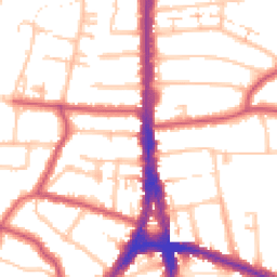 Daytime road noise heatmap for N12 8JR