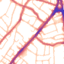Daytime road noise heatmap for N12 8PH