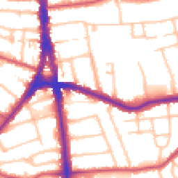 Daytime road noise heatmap for N12 9ET