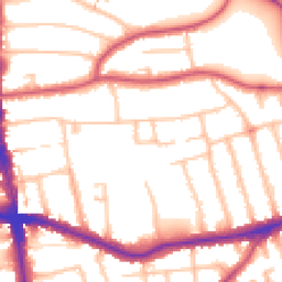 Daytime road noise heatmap for N12 9LD