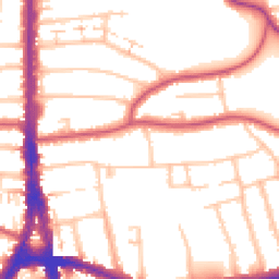 Daytime road noise heatmap for N12 9PP