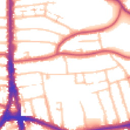 Daytime road noise heatmap for N12 9UB