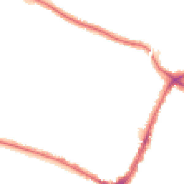 Night-time road noise heatmap for N13 4AL