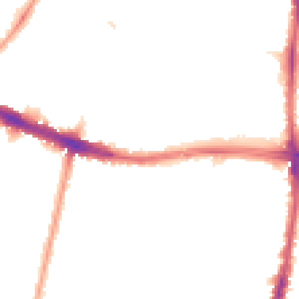 Night-time road noise heatmap for N13 4DY