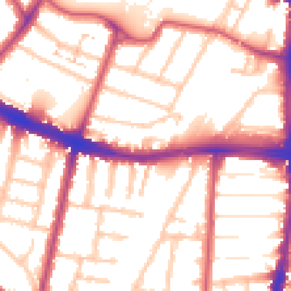 Daytime road noise heatmap for N13 4DZ