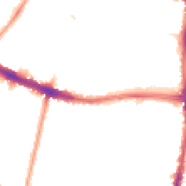 Night-time road noise heatmap for N13 4DZ