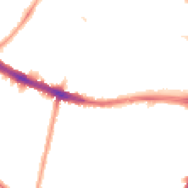 Night-time road noise heatmap for N13 4EG