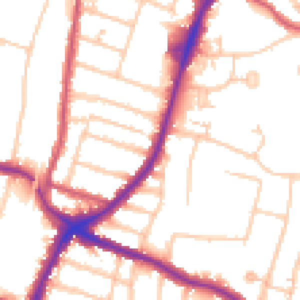 Daytime road noise heatmap for N13 4EJ