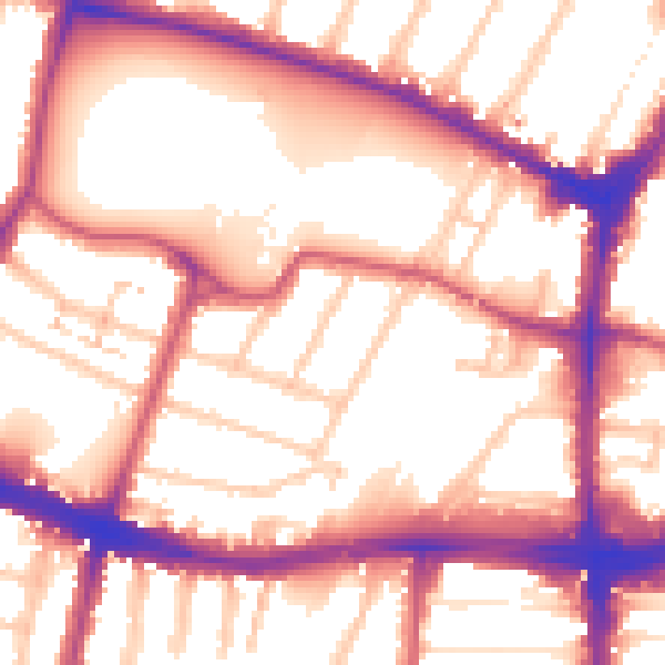 Daytime road noise heatmap for N13 4HD