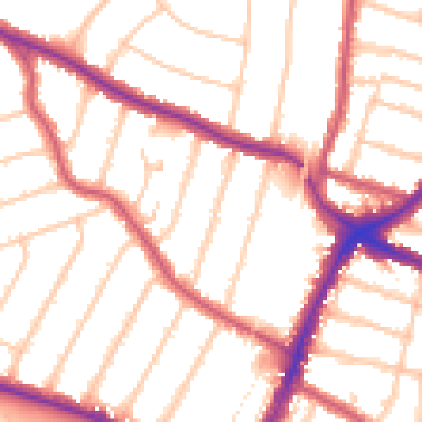 Daytime road noise heatmap for N13 4LR