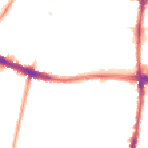 Night-time road noise heatmap for N13 4NL