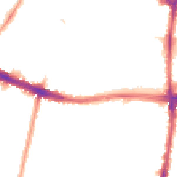 Night-time road noise heatmap for N13 4NN