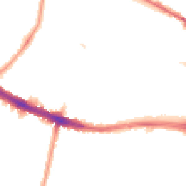 Night-time road noise heatmap for N13 4NY