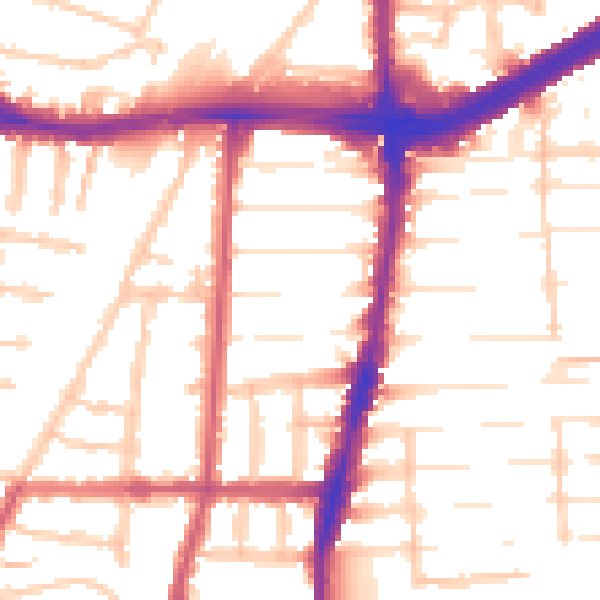 Daytime road noise heatmap for N13 4TL