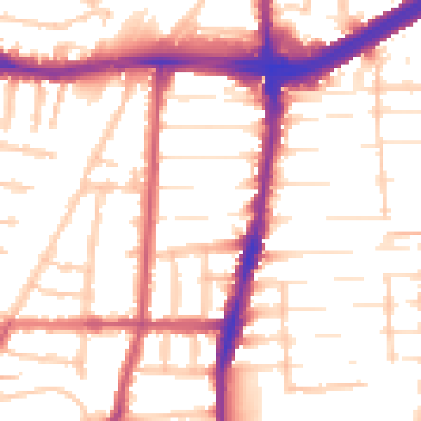 Daytime road noise heatmap for N13 4TR