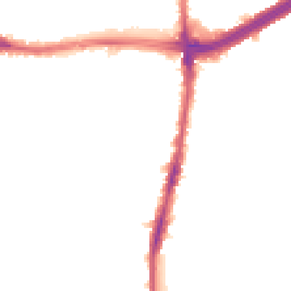 Night-time road noise heatmap for N13 4TR