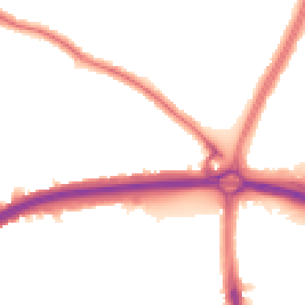 Night-time road noise heatmap for N13 5EW