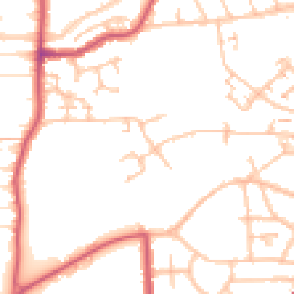Daytime road noise heatmap for N13 6AJ