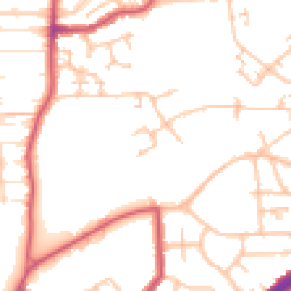 Daytime road noise heatmap for N13 6AT