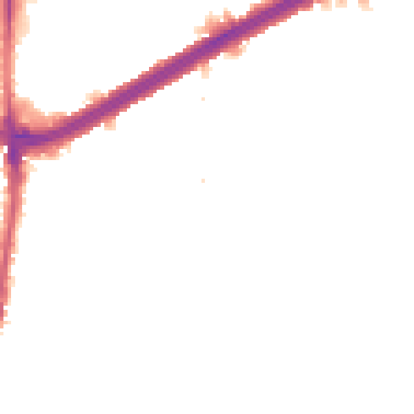 Night-time road noise heatmap for N13 6DT