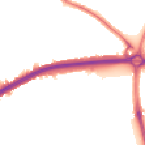 Night-time road noise heatmap for N13 6EG