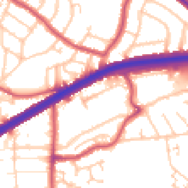 Daytime road noise heatmap for N13 6HF