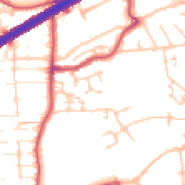 Daytime road noise heatmap for N13 6LB