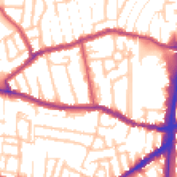 Daytime road noise heatmap for N15 4EB