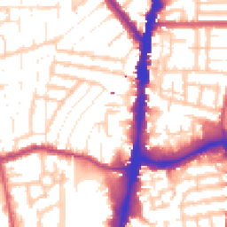 Daytime road noise heatmap for N15 4HU