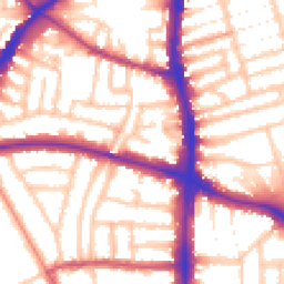 Daytime road noise heatmap for N15 6NA