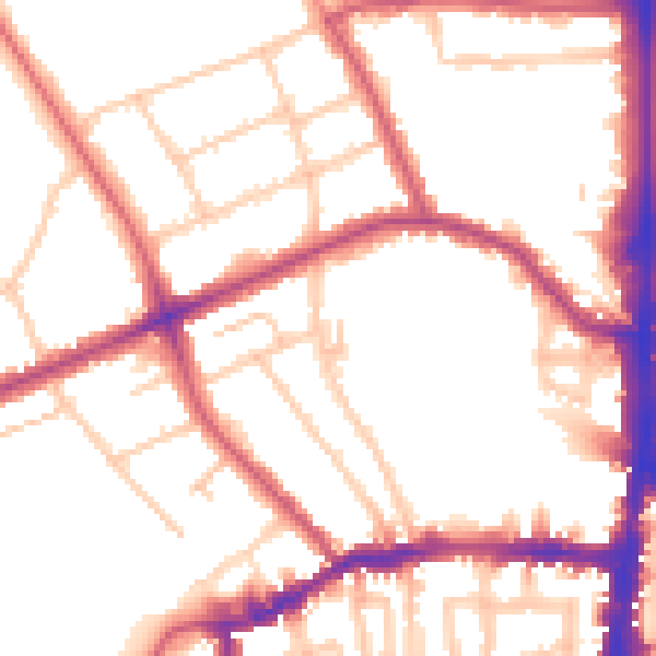 Daytime road noise heatmap for N16 0AB