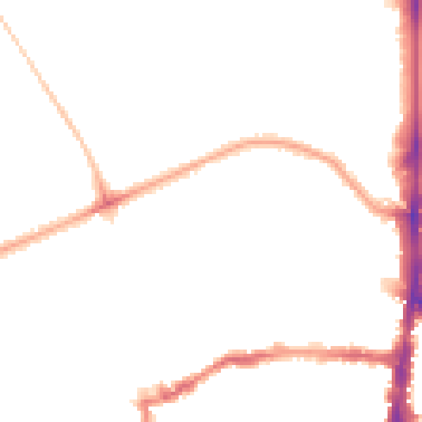 Night-time road noise heatmap for N16 0AB