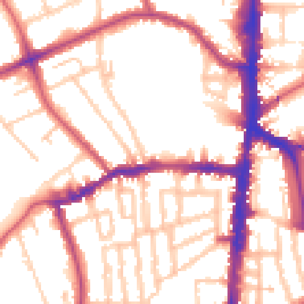 Daytime road noise heatmap for N16 0AE