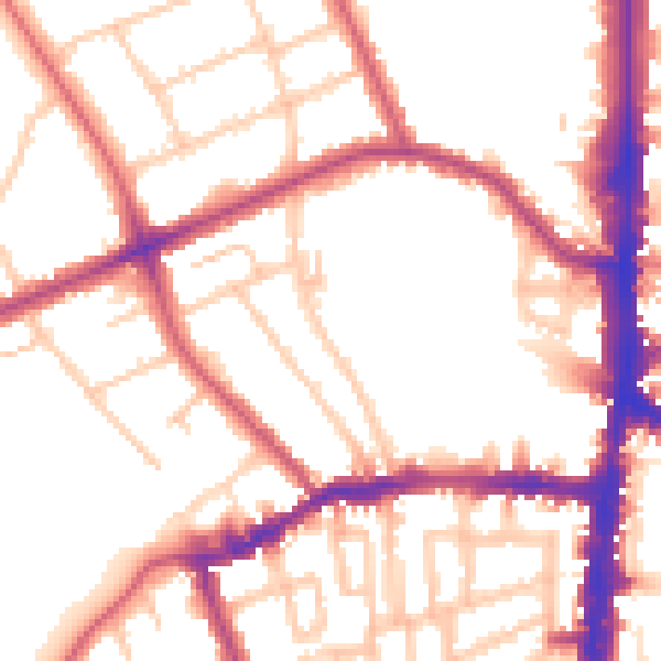 Daytime road noise heatmap for N16 0AF
